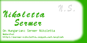 nikoletta sermer business card